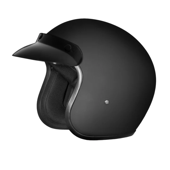DOT 3/4th open face motorcycle helmet dull black