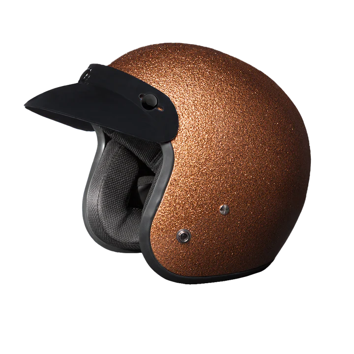 DOT Open Face motorcycle helmet Root Beer Metal Flake