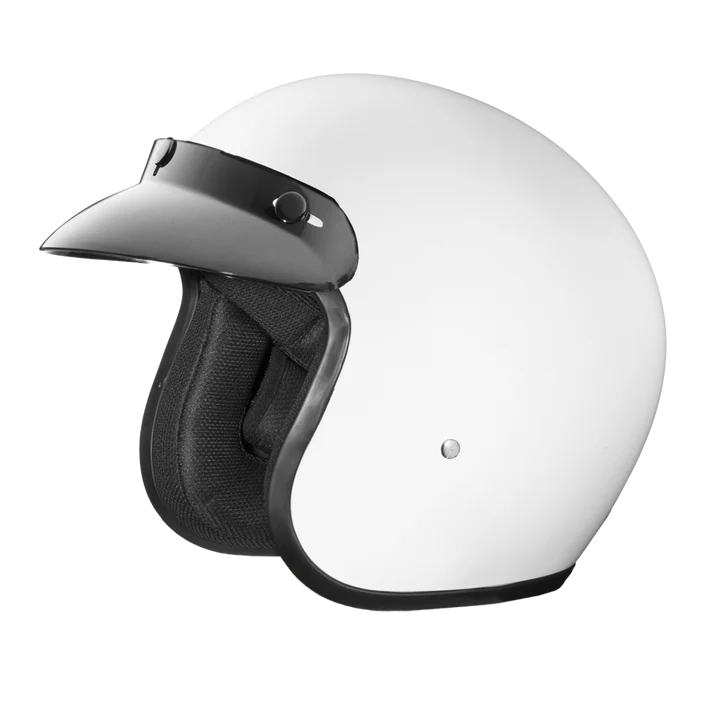 DOT Open Face motorcycle helmet silver metal flake