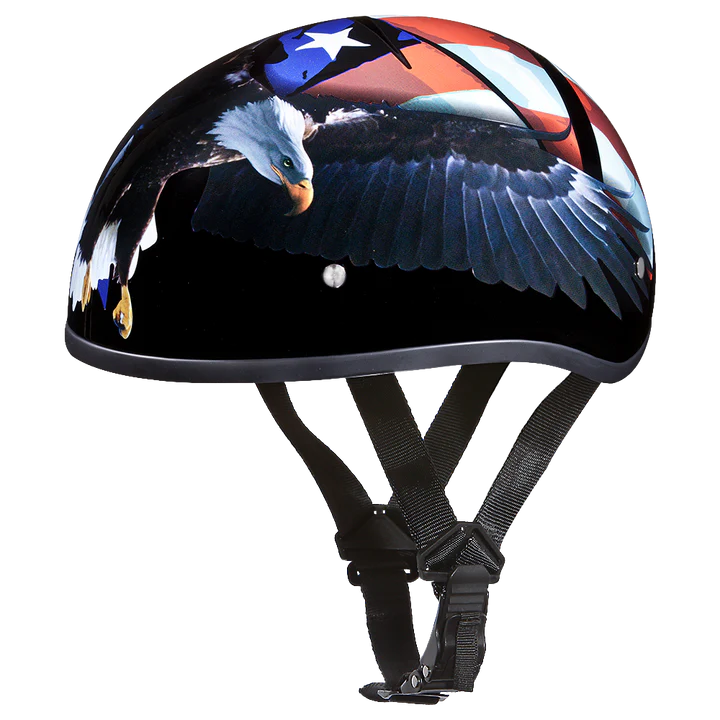 DOT Motorcycle Half Face Helmet - Skull Cap Graphics for Men & Women, Scooters, ATVs, UTVs & Choppers - Freedom