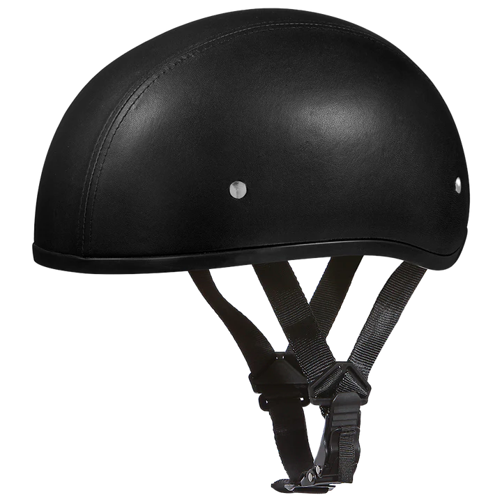 DOT Motorcycle Skull cap Helmet - w/o visor Leather