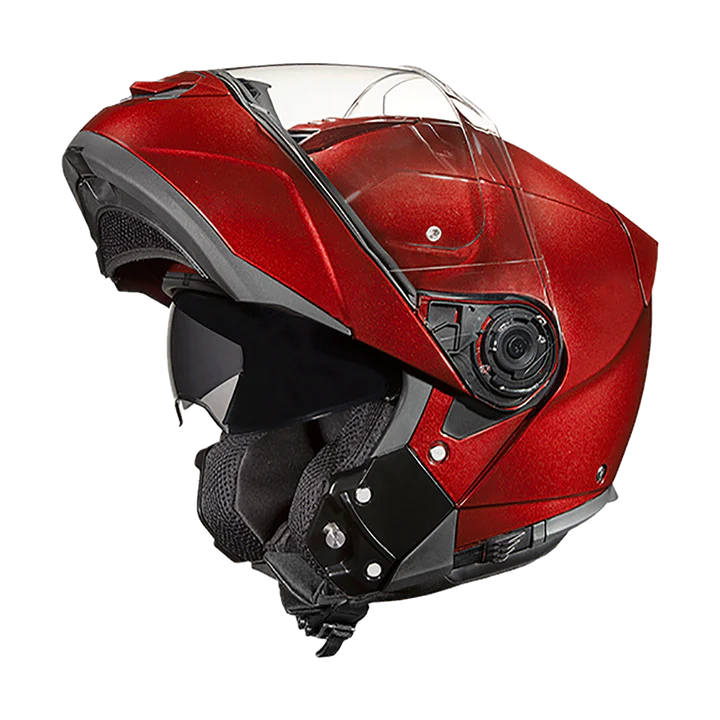 Glide Modular Motorcycle Helmet - DOT Approved, Bluetooth Ready, Dual Visor, Men/Women/Youth - Black Cherry
