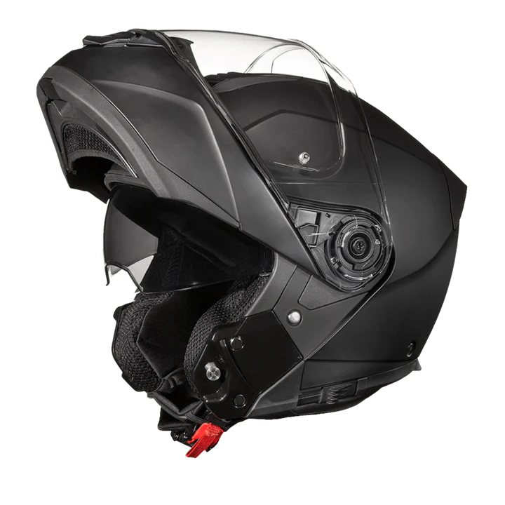 Glide Modular Motorcycle Helmet - DOT Approved, Bluetooth Ready, Dual Visor, Men/Women/Youth - dull black