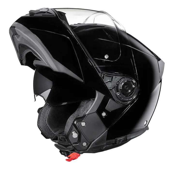 Glide Modular Motorcycle Helmet - DOT Approved, Bluetooth Ready, Dual Visor, Men/Women/Youth - Hi-Gloss Black
