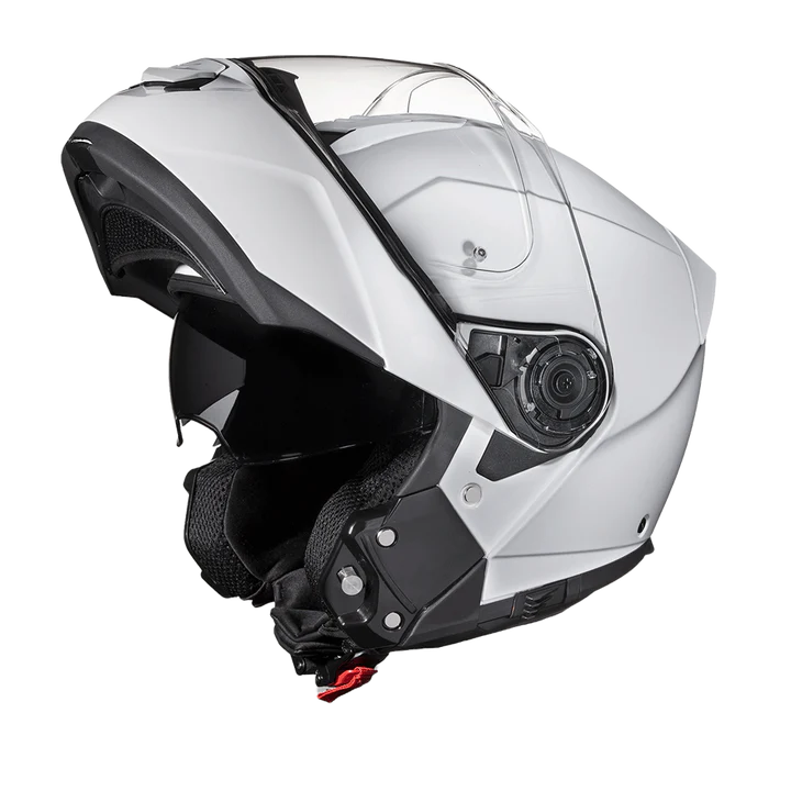 Glide Modular Motorcycle Helmet - DOT Approved, Bluetooth Ready, Dual Visor, Men/Women/Youth - Hi-Gloss White