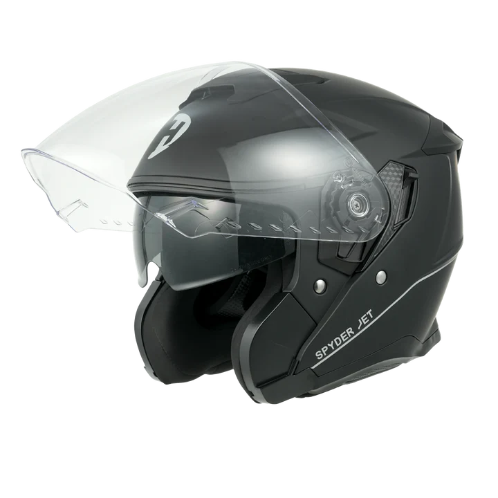 DOT & ECE Spyder Jet full face motorcycle helmet- Dull Black