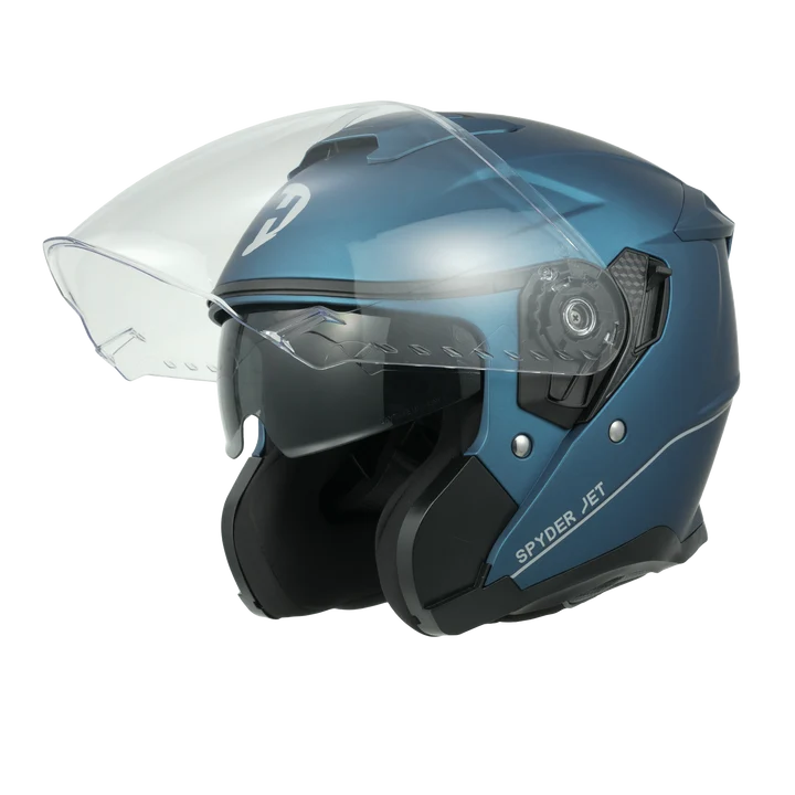 DOT & ECE Spyder Jet full face motorcycle helmet dull blue