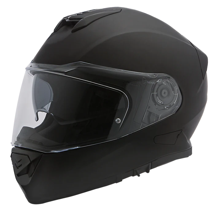Detour Full Face Motorcycle Helmet - DOT Certified, Dual Visor, Street Bike Helmet, Men/Women/Youth - Dull Black