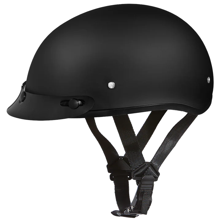 DOT Approved Daytona Skull Cap Half Shell Motorcycle Helmet - Beanie Style for Motorcycles, Cruisers, Scooters, and Mopeds - Hi-Gloss Black