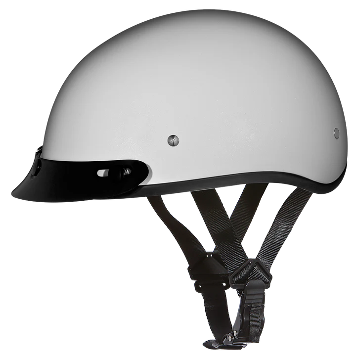 DOT Approved Daytona Skull Cap Half Shell Motorcycle Helmet - Beanie Style for Motorcycles, Cruisers, Scooters, and Mopeds - Pearl White