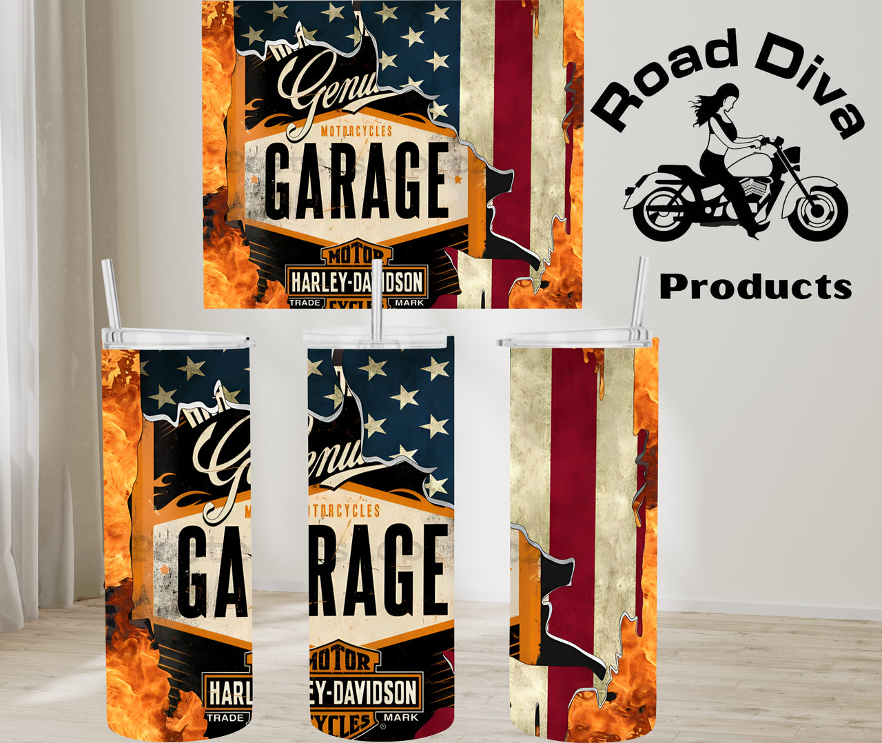 Harley Davidson Garage stainless Steel Tumbler