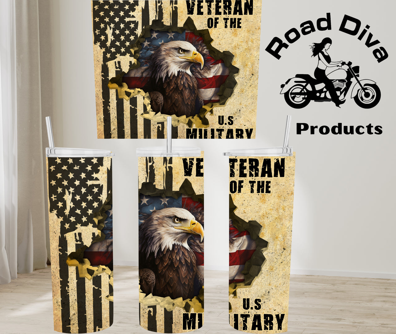 Military Veteran stainless steel tumbler