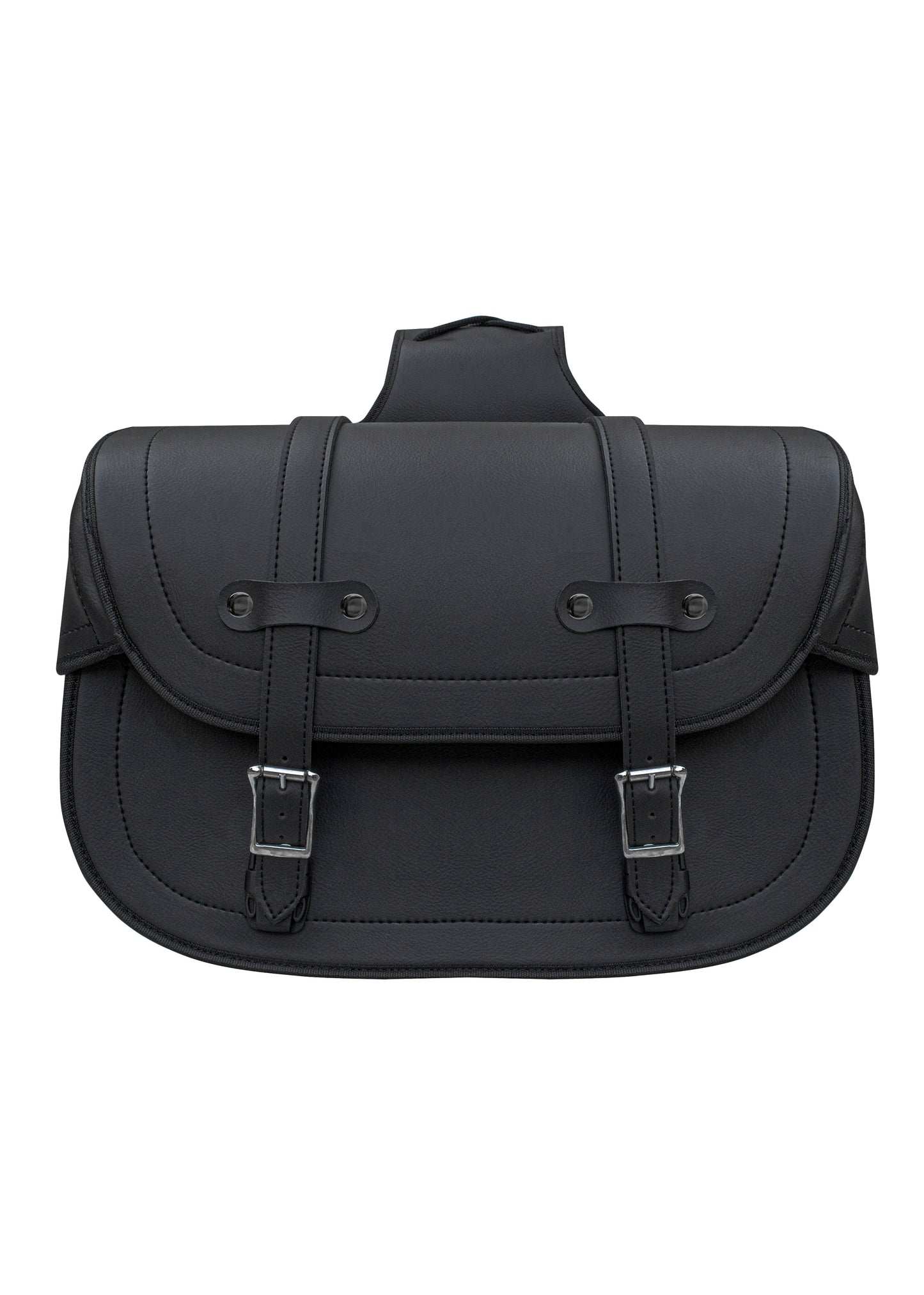 Motorcycle Saddlebag Black PVC Classic Vintage Style, Weather-Resistant Saddle bag