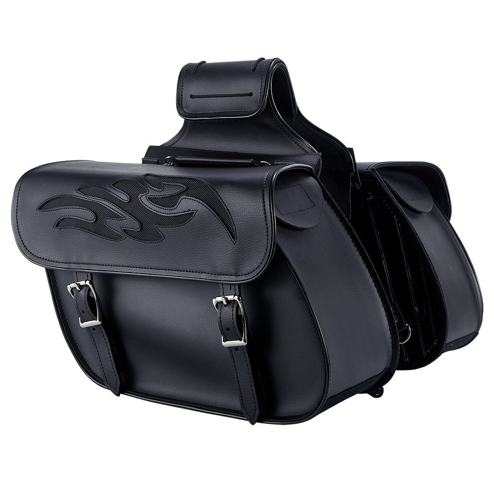 Motorcycle Saddlebag with Flame