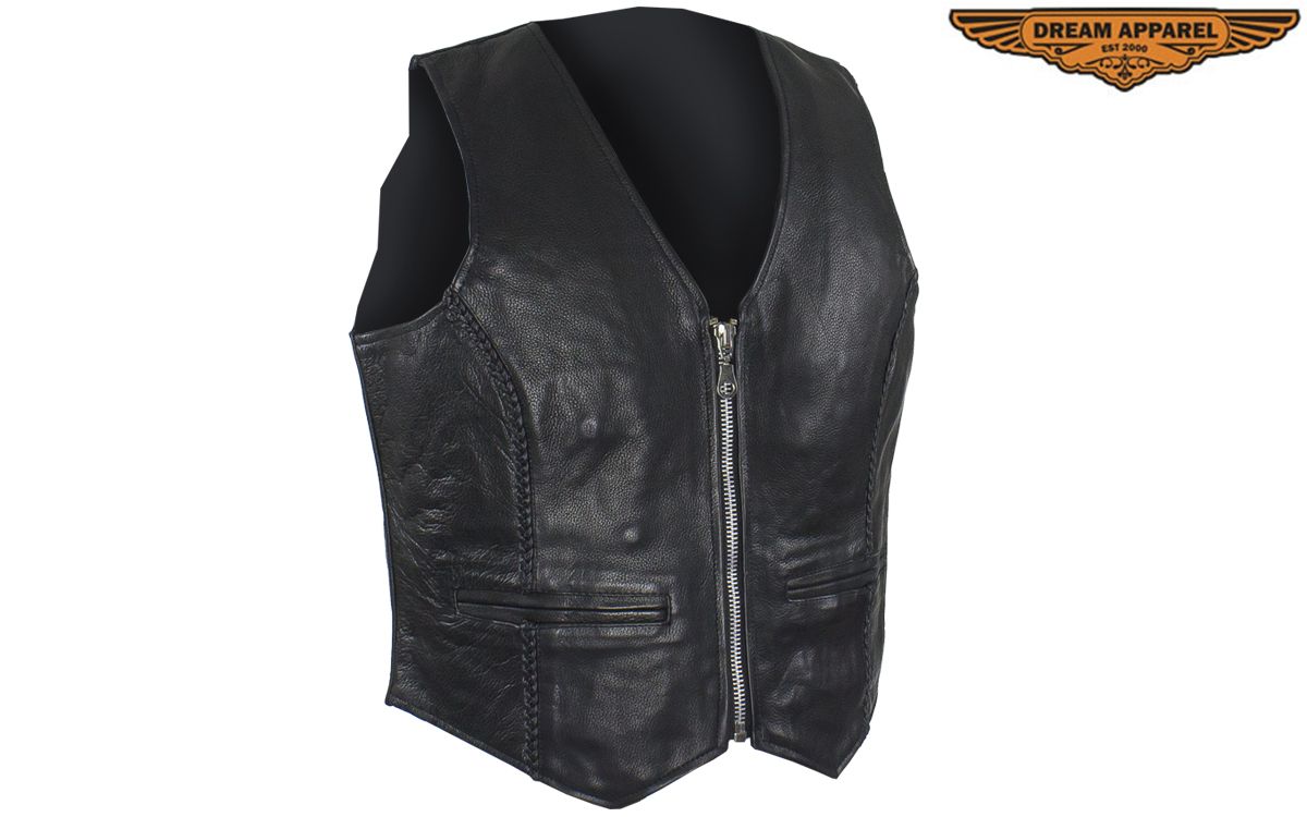 Womens Classic Leather Vest