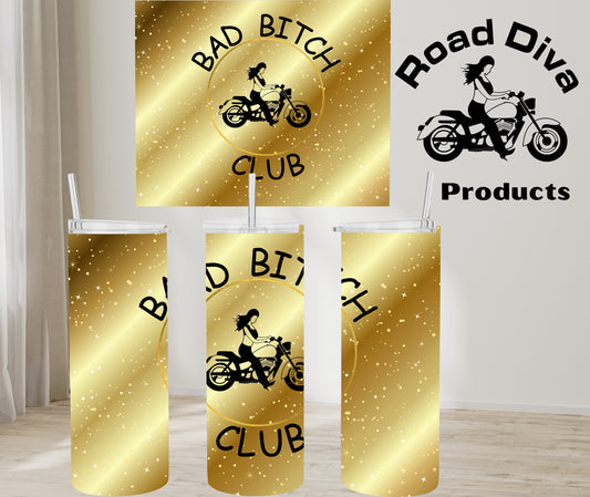 Bad Bitch Club gold cruiser stainless steel tumbler