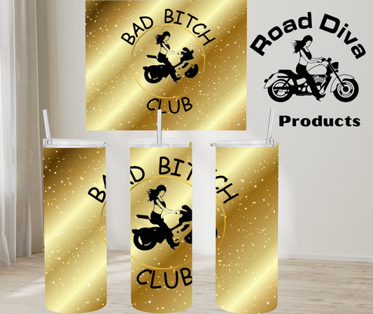 Bad Bitch Club gold sport stainless steel tumbler