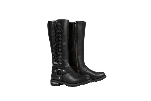 Biker Long Boots with Laces