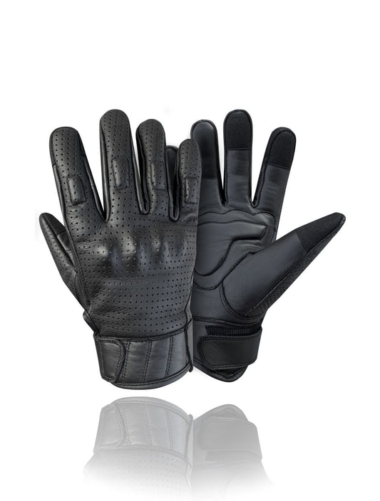 Black Breathable Gloves Hook & Loop Fastener For Added Grip