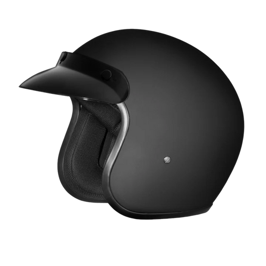 DOT 3/4th open face motorcycle helmet dull black
