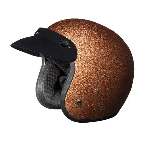 DOT Open Face motorcycle helmet Root Beer Metal Flake