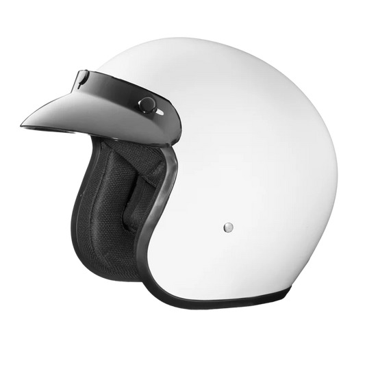 DOT Open Face motorcycle helmet silver metal flake