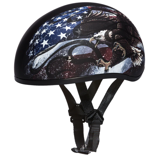 DOT Motorcycle Half Face Helmet - Skull Cap Graphics for Men & Women, Scooters, ATVs, UTVs & Choppers - USA