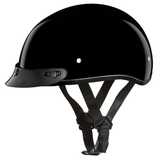 DOT Children motorcycle skull cap Jr helmet Hi-Gloss black