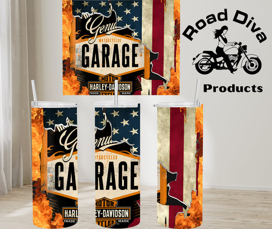 Harley Davidson Garage stainless Steel Tumbler