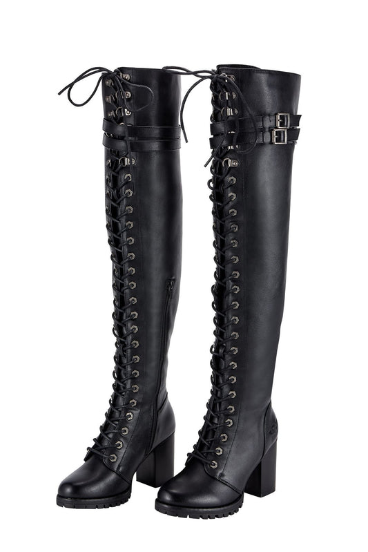Ladies Knee High Laced Boots