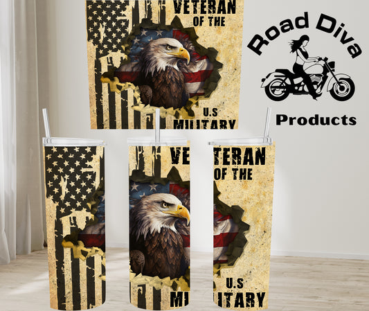 Military Veteran stainless steel tumbler