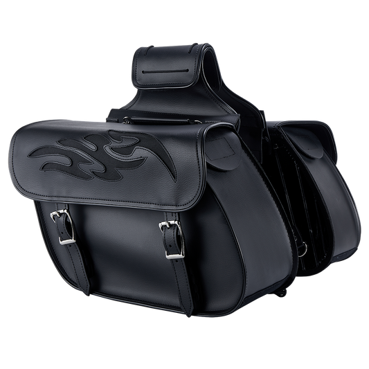 Motorcycle Saddlebag with Flame