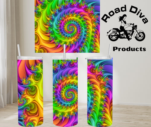 Bright Color Spiral Stainless Steel Tumbler