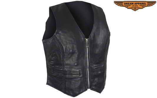 Womens Classic Leather Vest