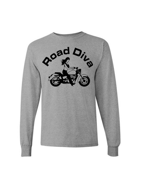 Cruiser Girl Motorcycle Long Sleeve Tee Shirt