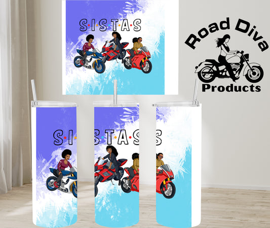 Sistas on bikes stainless steel tumbler