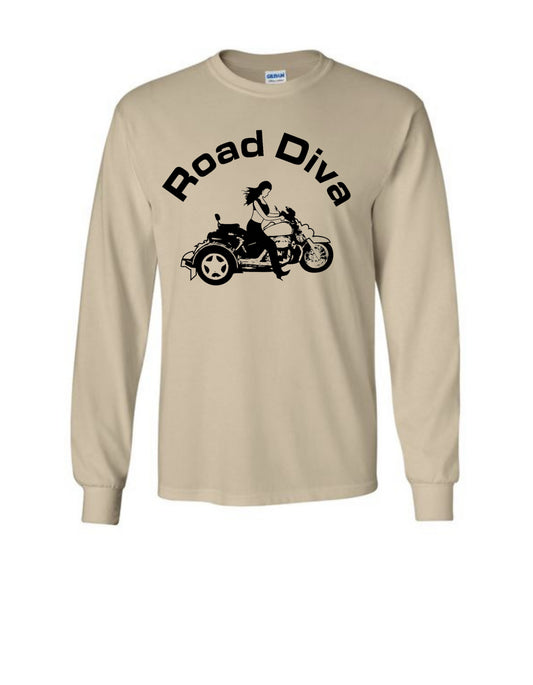 Trike Girl Motorcycle Long Sleeve Tee Shirt