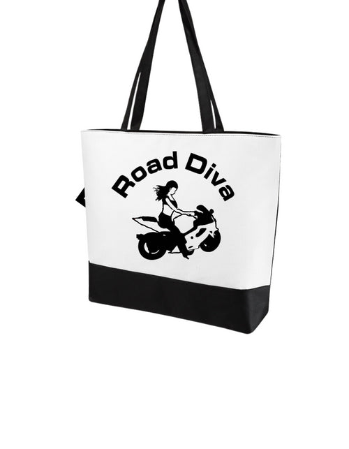 Sport Girl Motorcycle large Canvas Tote Bag