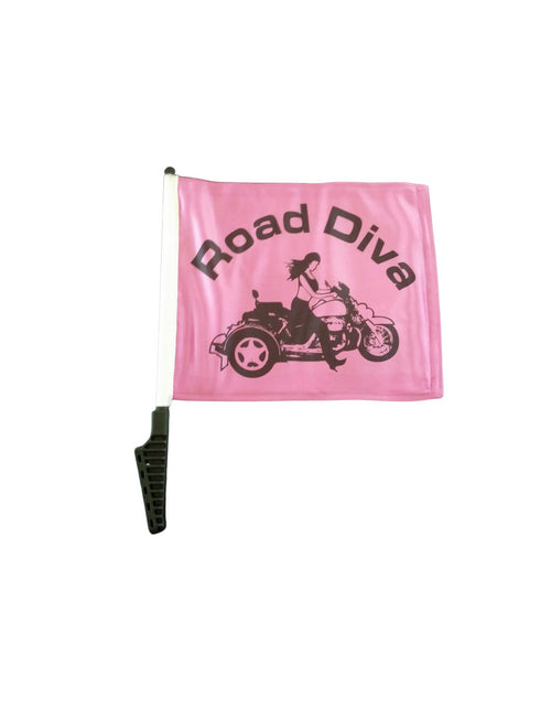 Trike Girl Motorcycle Flag Pink Sissy bar Style Pole